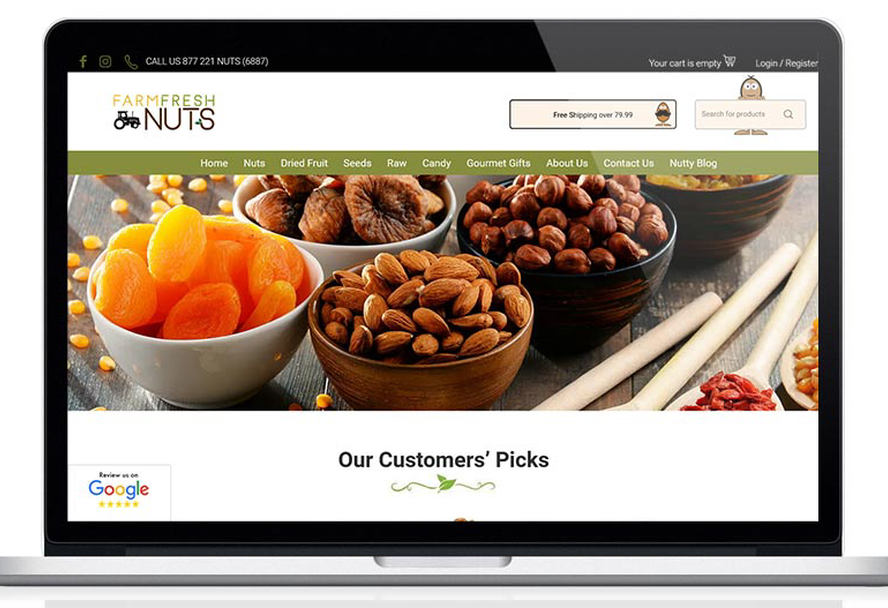Farm Fresh Nuts Website Portfolio Item